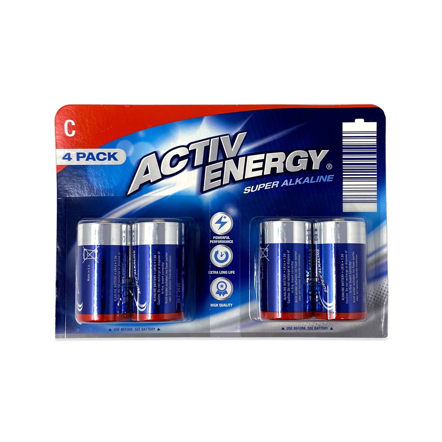 Batteries Assorted C Batteries 4pack Activ Energy ALDI.IE